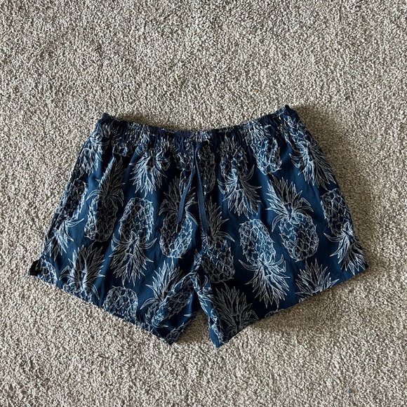 Lauren James shorts womens medium blue white pineapple printed pull on athletic - Picture 2 of 15